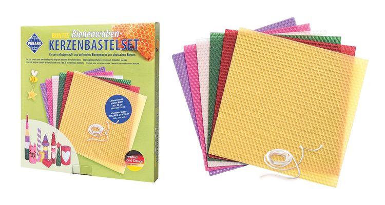 Produktbild: PEBARO WACHS-SET 3 - Bienenwaben-Kerzenbastelset BUNT
