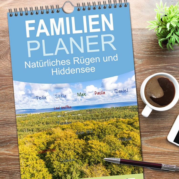 Produktbild: Familienplaner 2026 - Nat&uuml;rliches R&uuml;gen und Hiddensee mit 5 Spalten (Wandkalender, 21 x 45 cm) CALVENDO