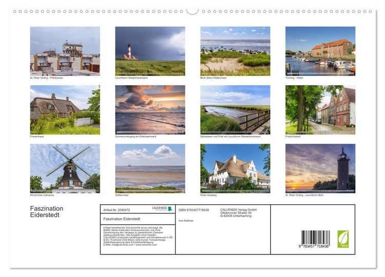 Produktbild: Faszination Eiderstedt (hochwertiger Premium Wandkalender 2026 DIN A2 quer), Kunstdruck in Hochglanz