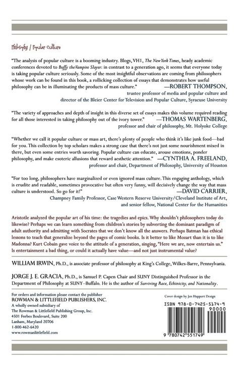 Produktbild: Philosophy and the Interpretation of Pop Culture
