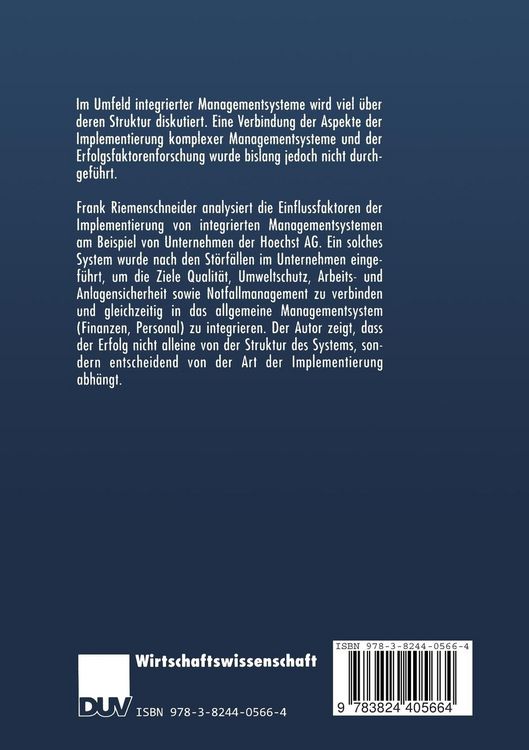 Produktbild: Implementierung integrierter Managementsysteme