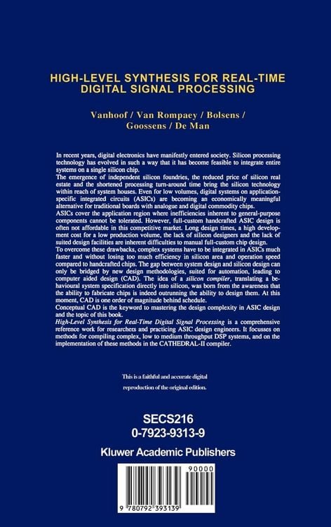 Produktbild: High-Level Synthesis for Real-Time Digital Signal Processing