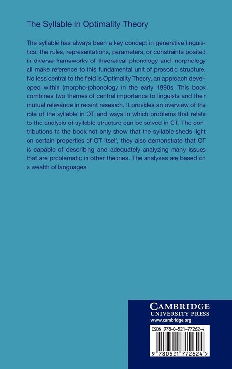 Produktbild: The Syllable in Optimality Theory