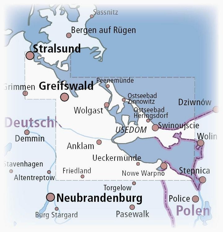 Produktbild: Usedom und Haffk&uuml;ste 1:100 000