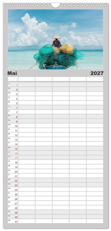 Produktbild: Familienplaner 2027 - Netzpoesie: Ein Jahr in Farben mit 5 Spalten (Wandkalender, 21 x 45 cm) CALVENDO