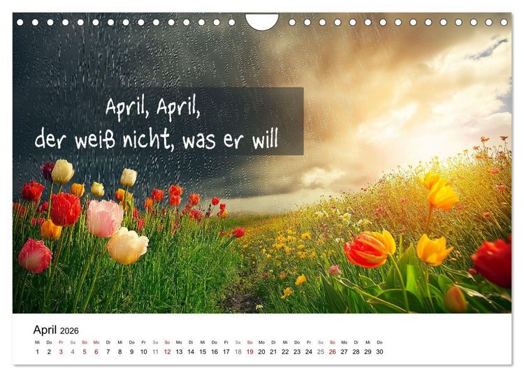Produktbild: Bauernregeln Kalender - Rhythmus der Jahreszeiten (Wandkalender 2026 DIN A4 quer), CALVENDO Monatskalender