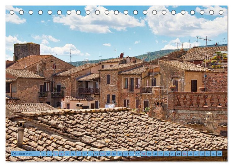 Produktbild: Impressionen aus San Gimignano (Tischkalender 2026 DIN A5 quer), CALVENDO Monatskalender