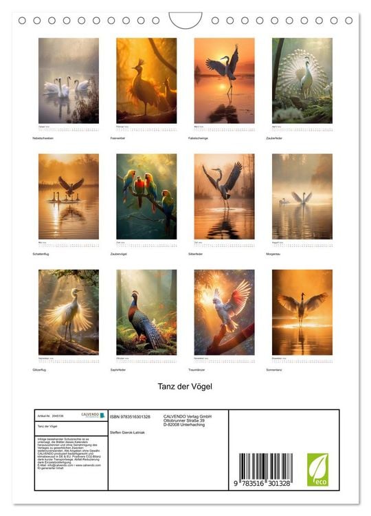 Produktbild: Tanz der V&ouml;gel (Wandkalender 2026 DIN A4 hoch), CALVENDO Monatskalender