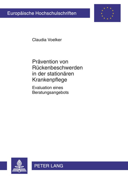 Produktbild: Praevention von Rueckenbeschwerden in der stationaeren Krankenpflege
