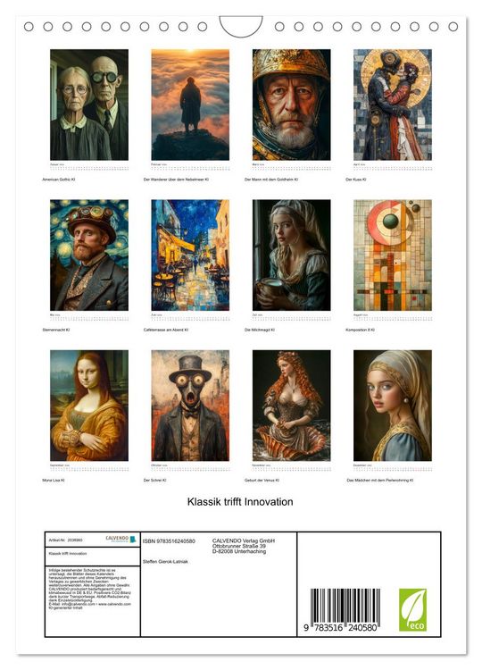 Produktbild: Klassik trifft Innovation (Wandkalender 2026 DIN A4 hoch), CALVENDO Monatskalender