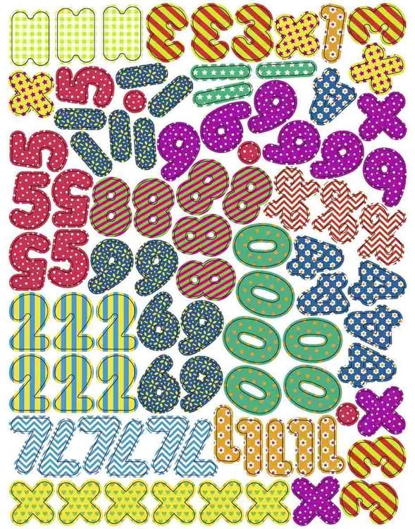 Produktbild: URSUS Dekorationsartikel Magnete Zahlen & Symbole, 90er Set 1,5 - 4,4 cm