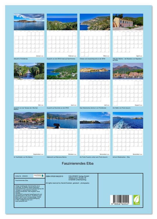 Produktbild: Faszinierendes Elba (Wandkalender 2026 DIN A3 hoch), CALVENDO Monatskalender