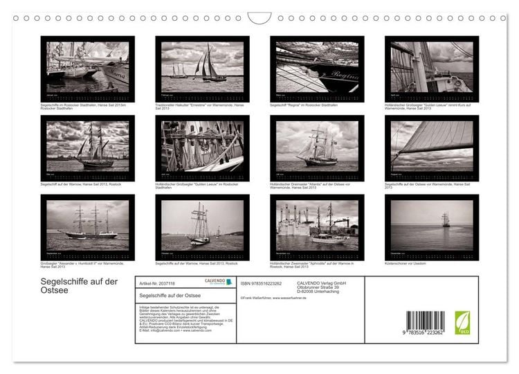 Produktbild: Segelschiffe auf der Ostsee (Wandkalender 2026 DIN A3 quer), CALVENDO Monatskalender