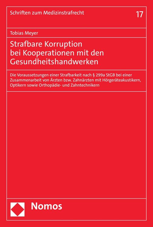 Produktbild: Strafbare Korruption bei Kooperationen mit den Gesundheitshandwerken