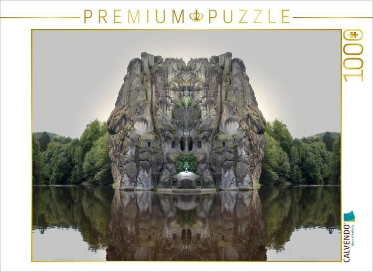 Produktbild: CALVENDO Puzzle Spiegelwelt - die Externsteine | 1000 Teile Lege-Gr&ouml;&szlig;e 64x48cm Foto-Puzzle f&uuml;r gl&uuml;ckliche Stunden