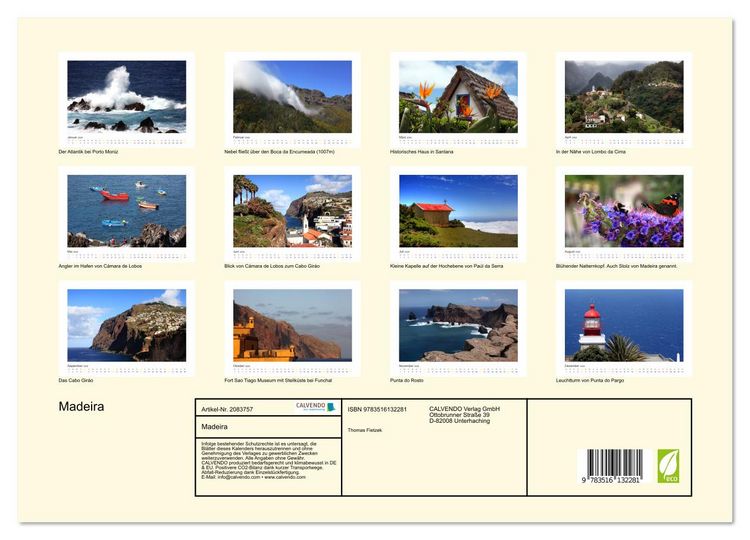 Produktbild: Madeira (Wandkalender 2026 DIN A3 quer), CALVENDO Monatskalender