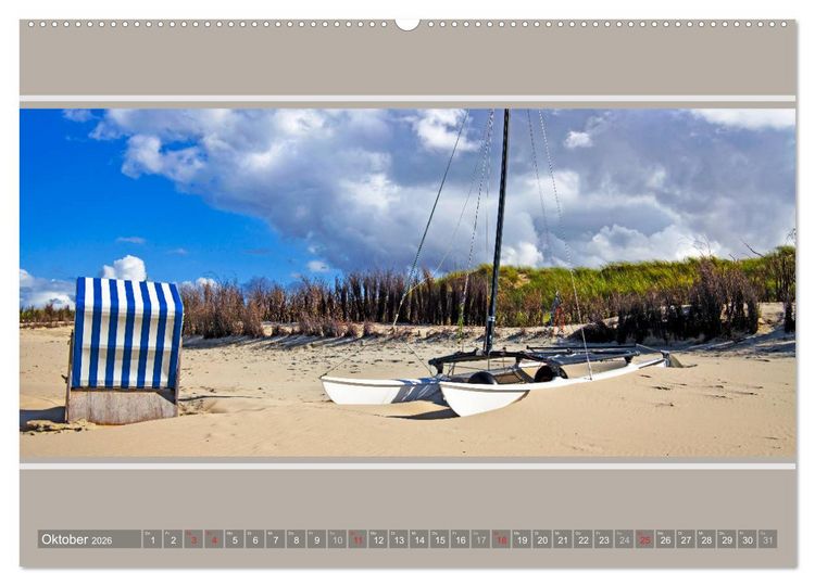 Produktbild: Strandblicke Borkum und Norderney (hochwertiger Premium Wandkalender 2026 DIN A2 quer), Kunstdruck in Hochglanz