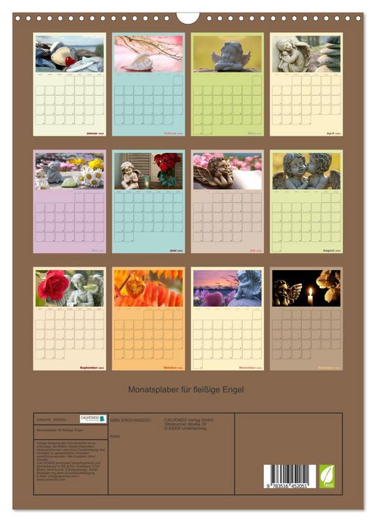 Produktbild: Monatsplaber f&uuml;r flei&szlig;ige Engel (Wandkalender 2026 DIN A3 hoch), CALVENDO Monatskalender