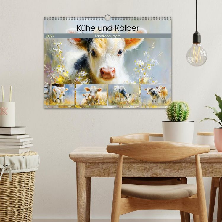 Produktbild: K&uuml;he und K&auml;lber. L&auml;ndliche Idylle (Wandkalender 2027 DIN A3 quer), CALVENDO Monatskalender