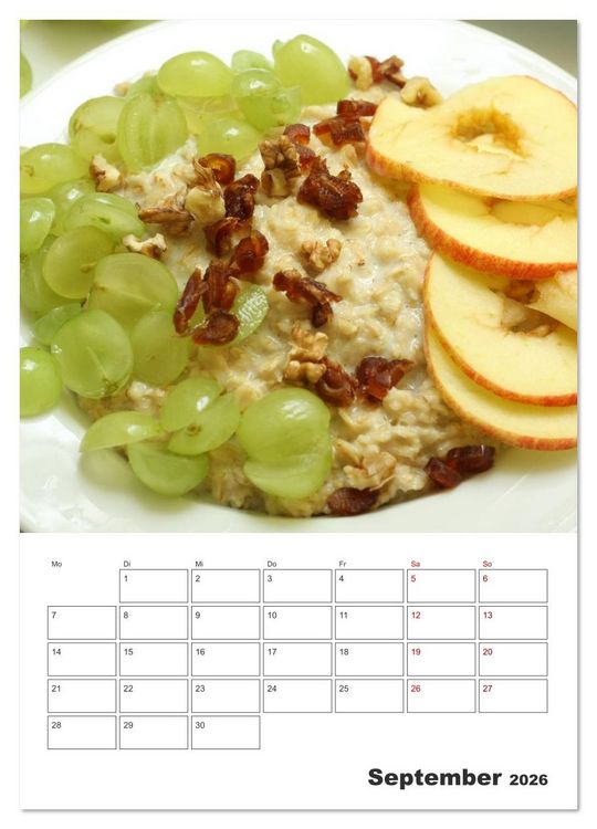 Produktbild: S&uuml;&szlig;e Haferflocken mit Obst (Wandkalender 2026 DIN A4 hoch), CALVENDO Monatskalender