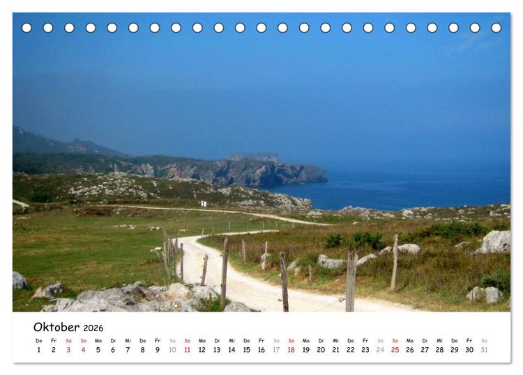 Produktbild: Camino del norte - K&uuml;stenweg (Tischkalender 2026 DIN A5 quer), CALVENDO Monatskalender