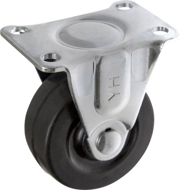 Produktbild: TOOLCRAFT TO-5137890 Bockrolle mit Anschraubplatte 50mm Gummi Tragf&auml;higkeit (max.): 50kg