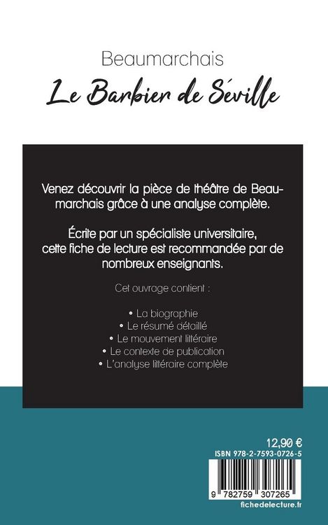 Produktbild: Le Mariage de Figaro de Beaumarchais (fiche de lecture et analyse compl&egrave;te de l'oeuvre)