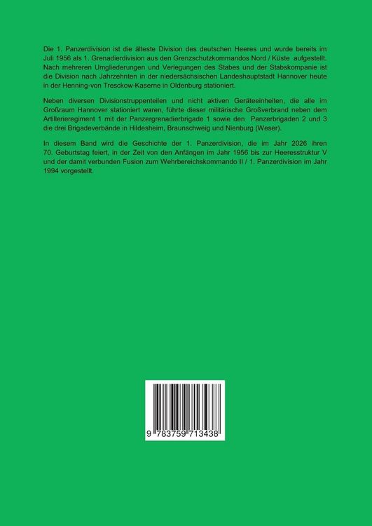 Produktbild: Die 1. "nieders&auml;chsische" Panzerdivision - Ein Division zwischen Harz und Heide