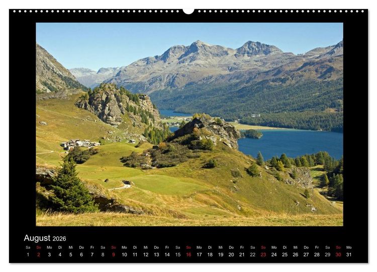 Produktbild: Oberengadin (hochwertiger Premium Wandkalender 2026 DIN A2 quer), Kunstdruck in Hochglanz