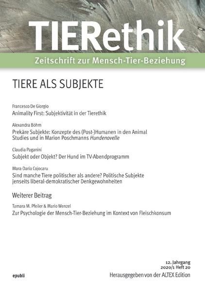 Produktbild: Tierethik (12. Jahrgang 2020/1)