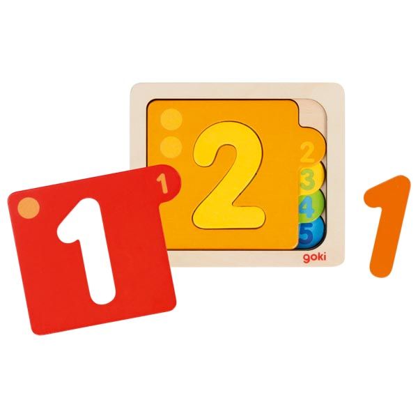 Produktbild: Goki 57410 - Schichtenpuzzle Zahlen, 10-teilig, Holz