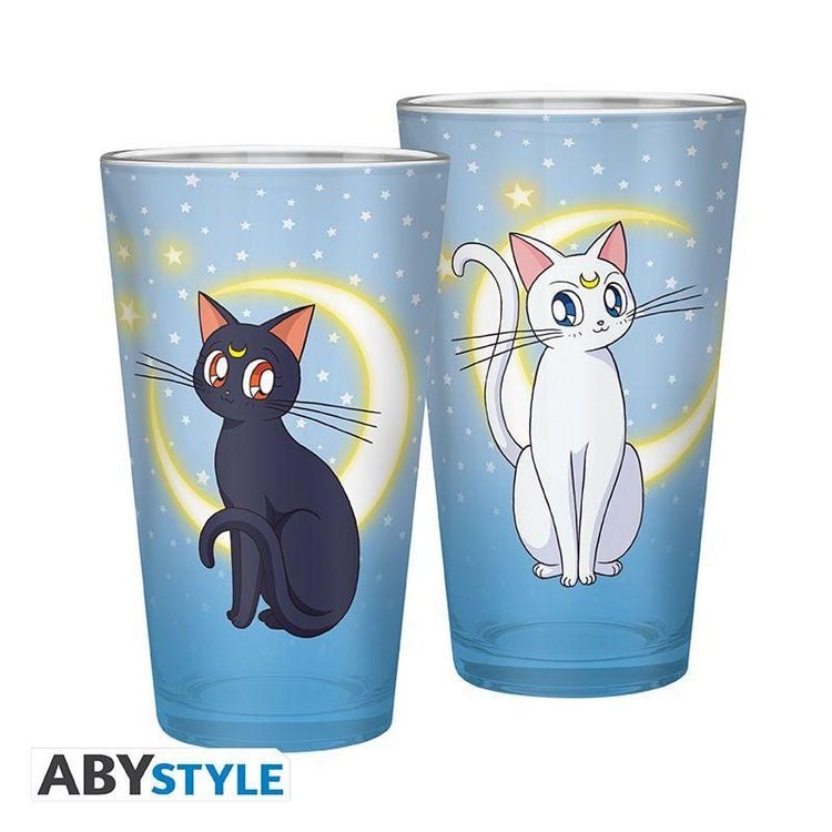 Produktbild: SAILOR MOON - Large Glass - 400ml - Luna & Artemis