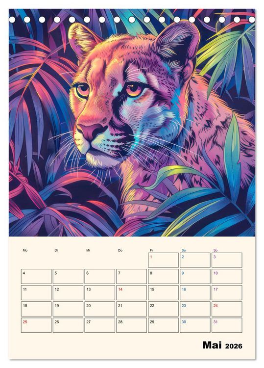 Produktbild: Dschungeltiere - Einzigartige Faszination (Tischkalender 2026 DIN A5 hoch), CALVENDO Monatskalender