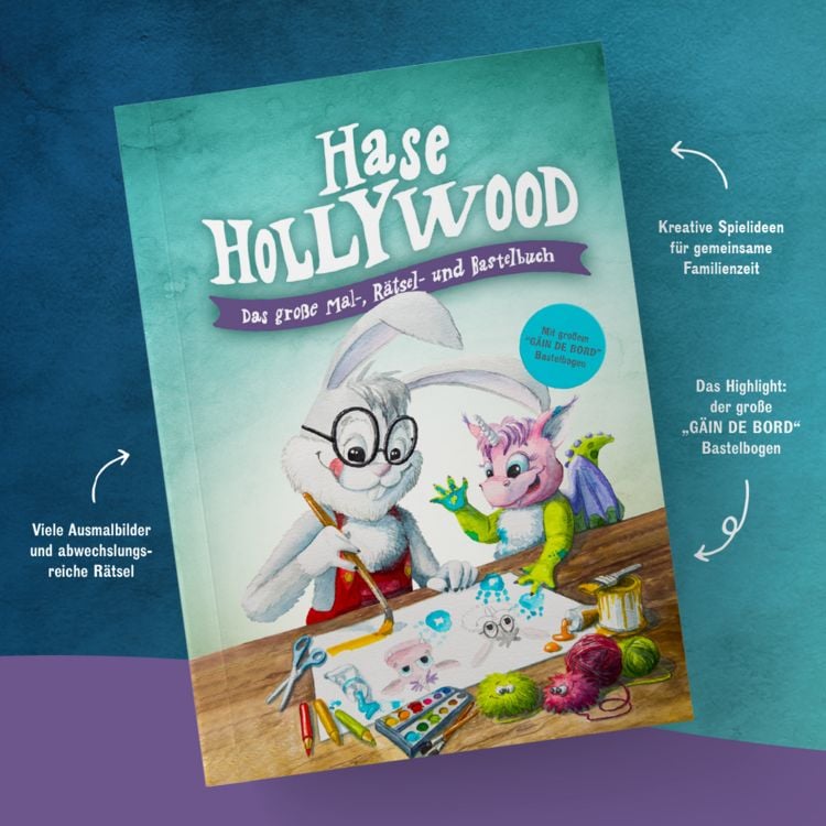 Produktbild: Hase Hollywood &ndash; Das gro&szlig;e Mal-, R&auml;tsel- und Bastelbuch