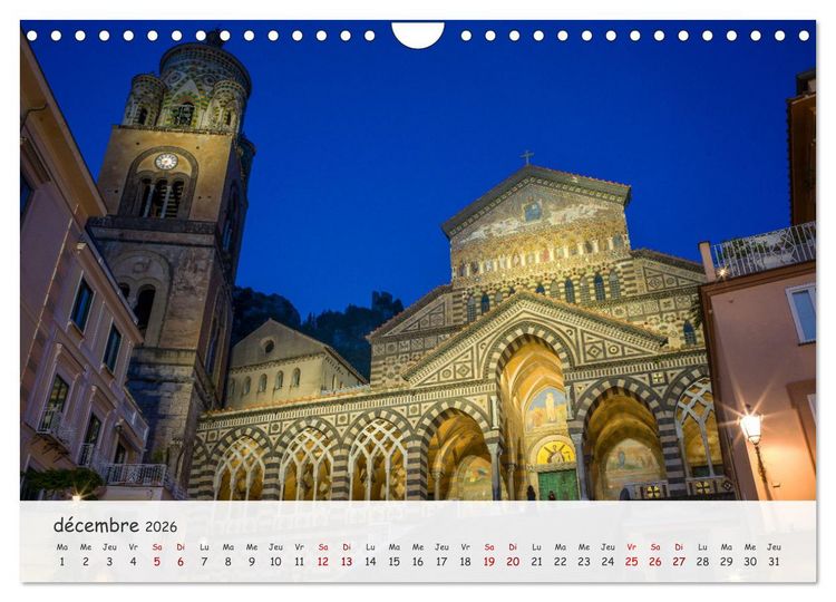 Produktbild: C&ocirc;te amalfitaine - Villes romantiques et paysages magiques (Calendrier mural 2026 DIN A4 vertical), CALVENDO calendrier mensuel
