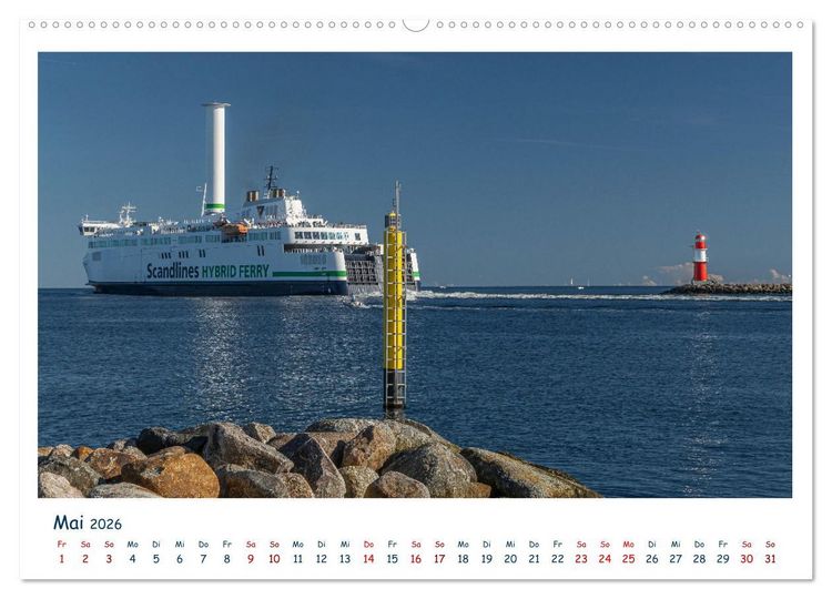 Produktbild: Warnem&uuml;nde an der Ostsee (Wandkalender 2026 DIN A2 quer), CALVENDO Monatskalender