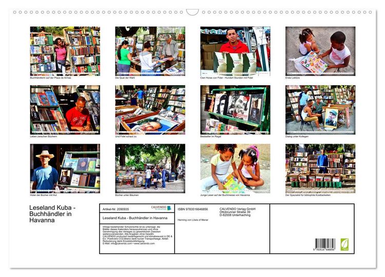 Produktbild: Leseland Kuba - Buchh&auml;ndler in Havanna (Wandkalender 2026 DIN A2 quer), CALVENDO Monatskalender