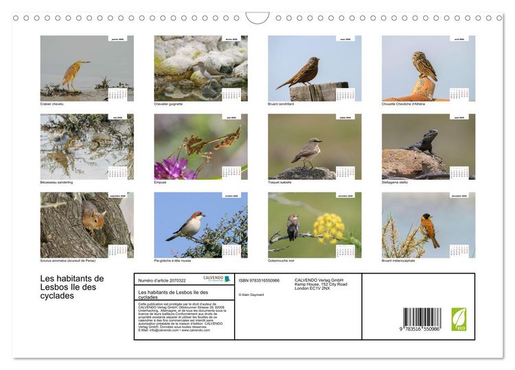 Produktbild: Les habitants de Lesbos Ile des cyclades (Calendrier mural 2026 DIN A3 vertical), CALVENDO calendrier mensuel