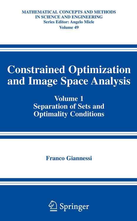 Produktbild: Constrained Optimization and Image Space Analysis