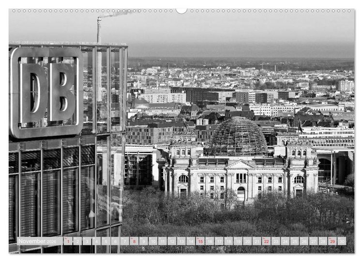 Produktbild: Berliner Ansichten in Schwarz und Wei&szlig; (hochwertiger Premium Wandkalender 2026 DIN A2 quer), Kunstdruck in Hochglanz