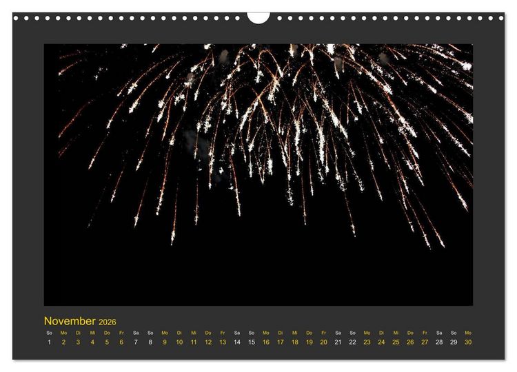 Produktbild: Feuerwerk - Explosives am Himmel (Wandkalender 2026 DIN A3 quer), CALVENDO Monatskalender