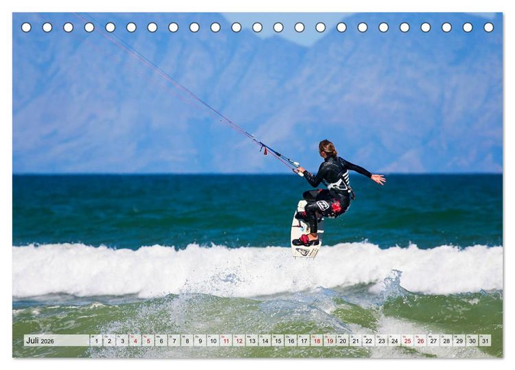Produktbild: Kitesurfen - Action pur (Tischkalender 2026 DIN A5 quer), CALVENDO Monatskalender