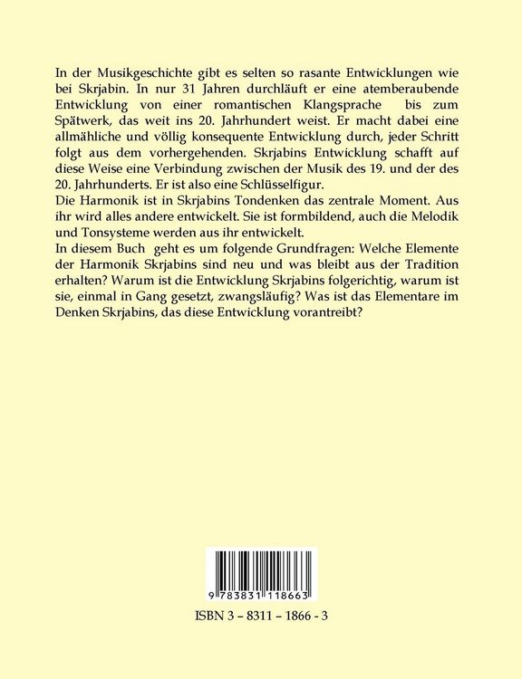 Produktbild: Die Entwicklung der Harmonik bei Skrjabin