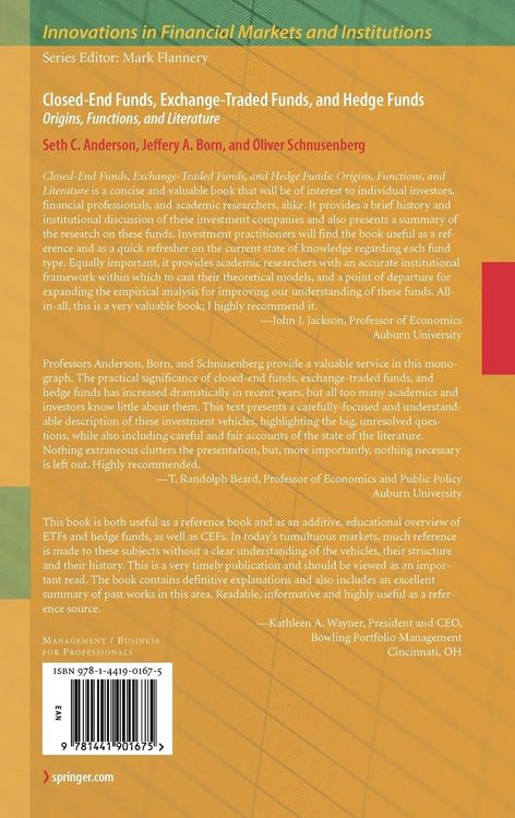 Produktbild: Closed-End Funds, Exchange-Traded Funds, and Hedge Funds