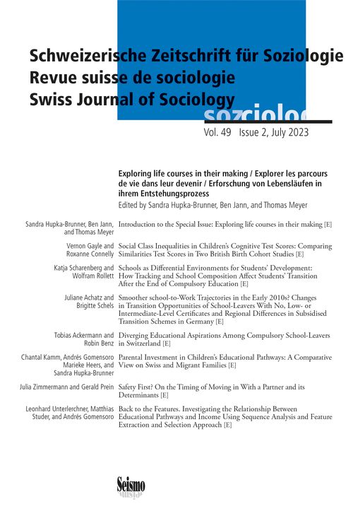 Bild vom Artikel Schweizerische Zeitschrift für Soziologie vom Autor Schweizerische Gesellschaft für Soziologie