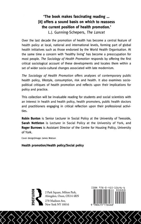 Produktbild: The Sociology of Health Promotion