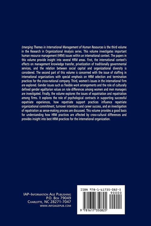 Produktbild: Emerging Themes in International Management of Human Resources
