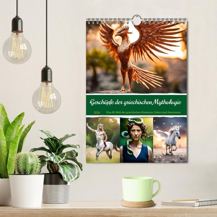 Produktbild: Gesch&ouml;pfe der griechischen Mythologie - Eine KI-Welt der griechischen G&ouml;tter, Kreaturen und Abenteurer (Wandkalender 2026 DIN A4 hoch), CALVENDO Monatskalender