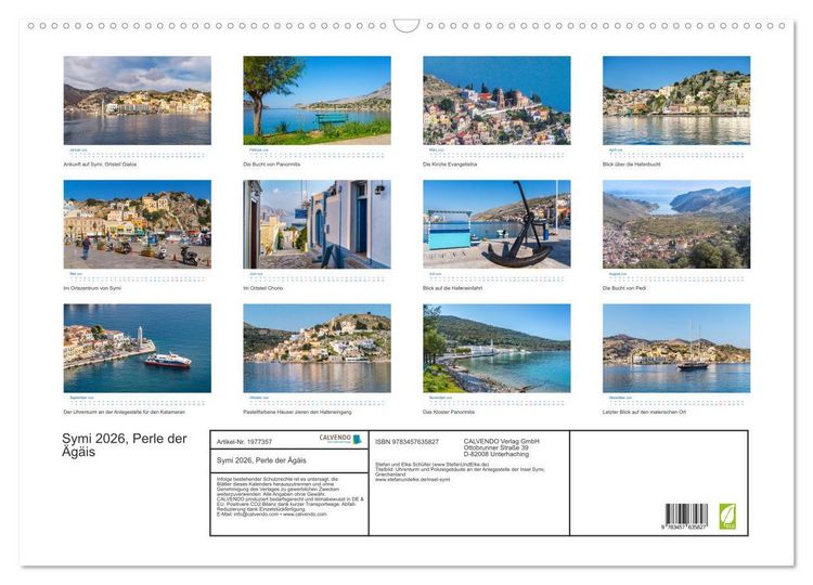 Produktbild: Symi 2026, Perle der &Auml;g&auml;is (Wandkalender 2026 DIN A2 quer), CALVENDO Monatskalender