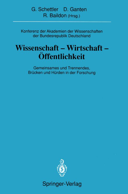 Produktbild: Konferenz der Akademien der Wissenschaften der Bundesrepublik Deutschland. Wissenschaft -Wirtschaft -&Ouml;ffentlichkeit